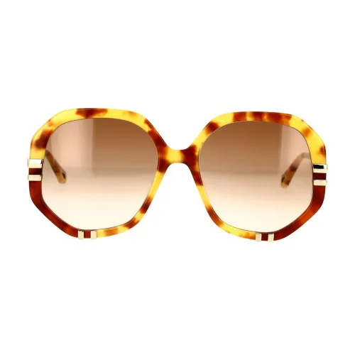 Chloé , Retro Style Round Sunglasses ,Brown female, Sizes: ONE