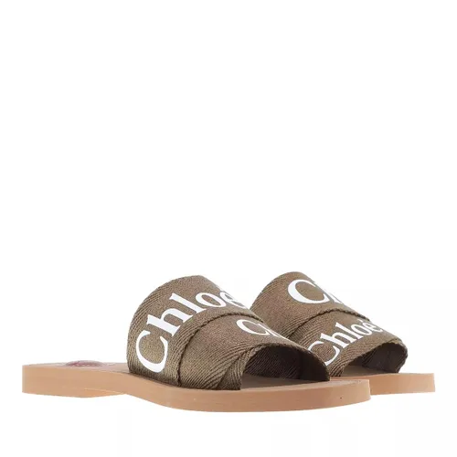 Chloé Sandals - Woody Flat Sandals - green - Sandals for ladies