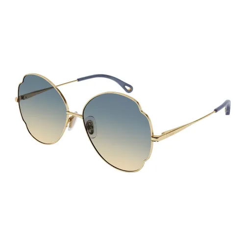 Chloé , Shiny Classic Gold Sunglasses Ch0093S ,Yellow female, Sizes:
