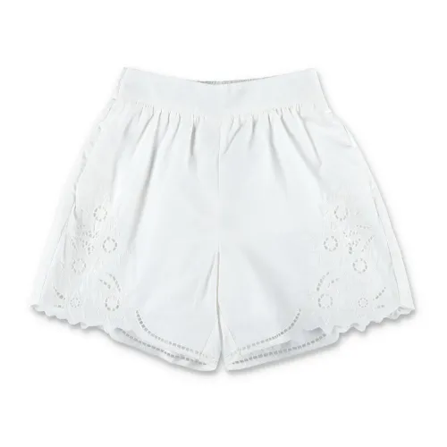 Chloé , White Broderie Anglaise Shorts ,White female, Sizes:
