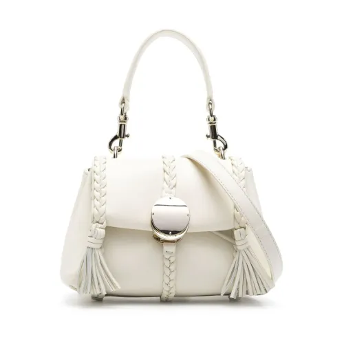 Chloé , White Leather Bag with Metallic Closure ,White female, Sizes: ONE SIZE