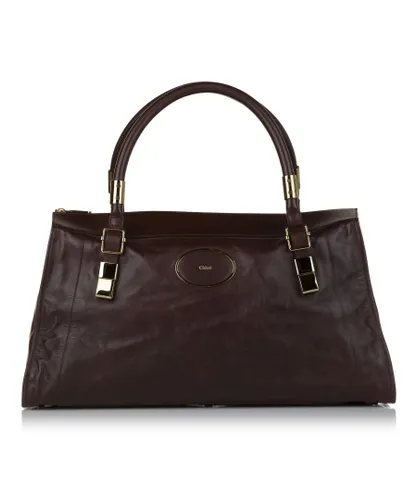 Chloe Womens Vintage Victoria Leather Handbag Brown Calf Leather - One Size