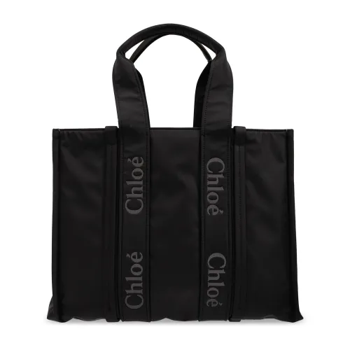 Chloé , ‘Woody Large’ shopper bag ,Black female, Sizes: ONE SIZE