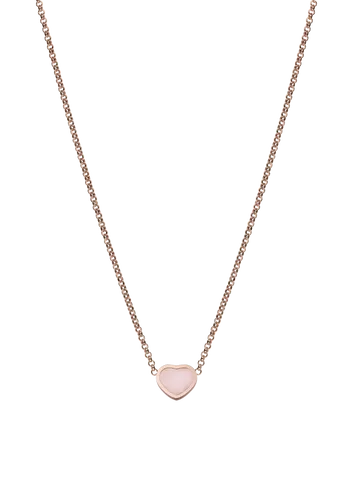 Chopard Happy Hearts 18ct Rose Gold Pink Opal Necklace