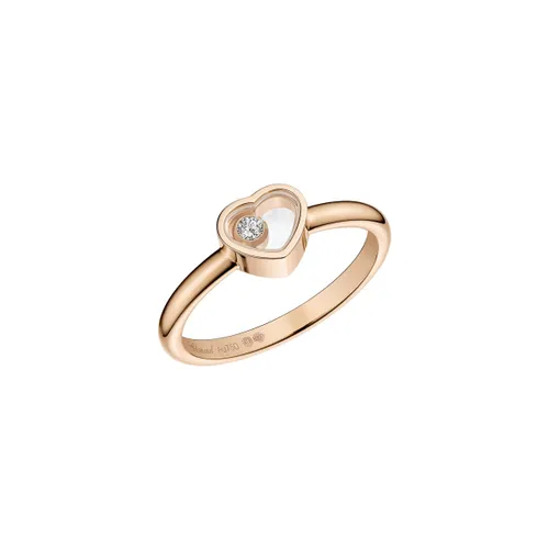 Chopard My Happy Hearts 18ct Rose Gold 0.05ct Diamond Ring - 52