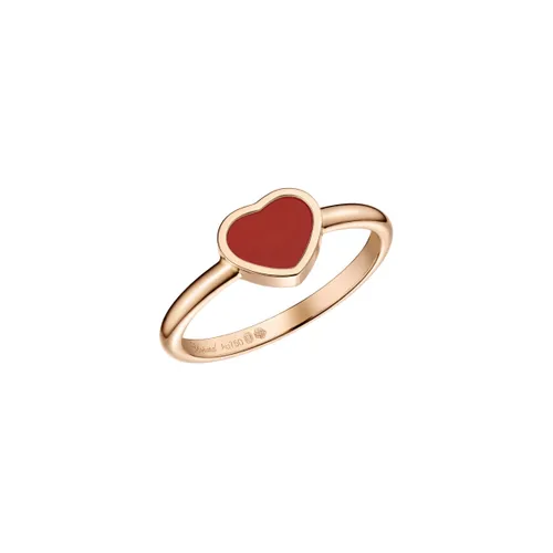 Chopard My Happy Hearts 18ct Rose Gold Carnelian Ring - 53