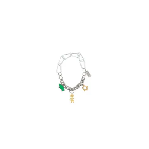 Chopova Lowena , MultiColor Chain Necklace with Gold Pendants ,Multicolor female, Sizes: ONE SIZE