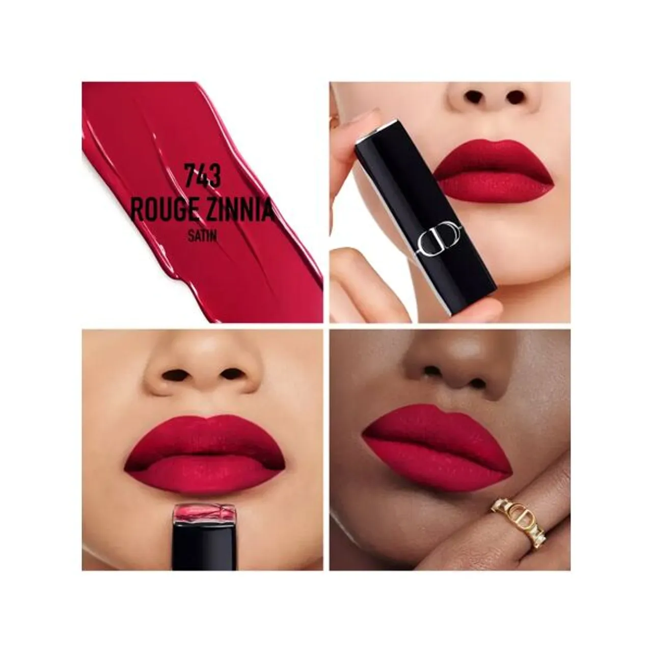 Christian Dior Rouge Dior Couture Colour Lipstick - Satin Finish - 743 Rouge Zinnia - Unisex
