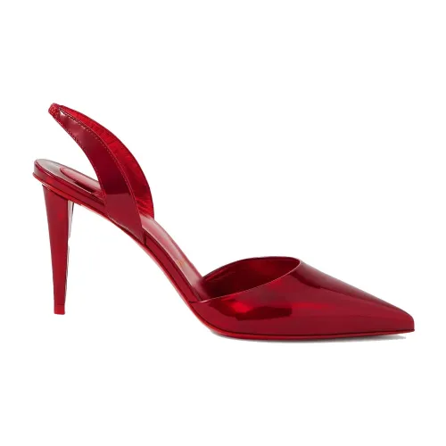 Christian Louboutin , Astrid Sling Back Patent Leather Heels ,Red female, Sizes: