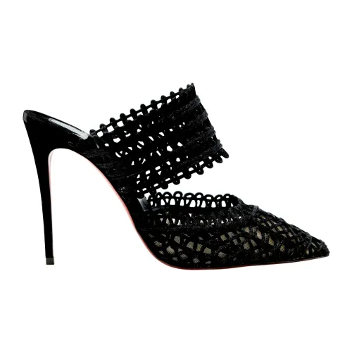 Christian Louboutin , Black Patent Leather High Heel Sandals ,Black female, Sizes: