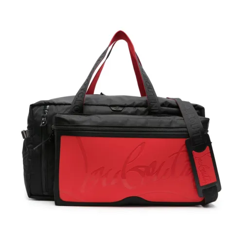 Christian Louboutin , Black/Red Nylon Bags with Ruthenium-Tone Hardware ,Red male, Sizes: ONE SIZE