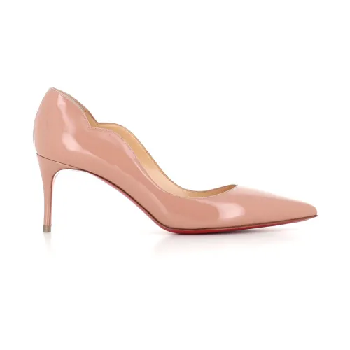 Christian Louboutin , Nude Patent Leather Heels ,Pink female, Sizes: