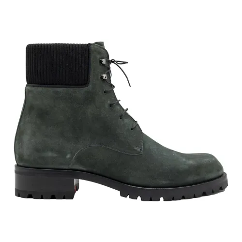 Christian Louboutin , Premium Calfskin Trapman Boots ,Green male, Sizes: