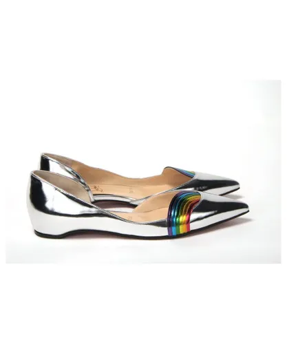 Christian Louboutin Womens Patentleather Point Toe Shoe - Silver