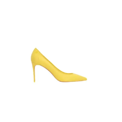 Christian Louboutin , Yellow Lambskin Heel - Italian Made ,Yellow female, Sizes: