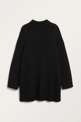 Chunky knitted midi dress - Black