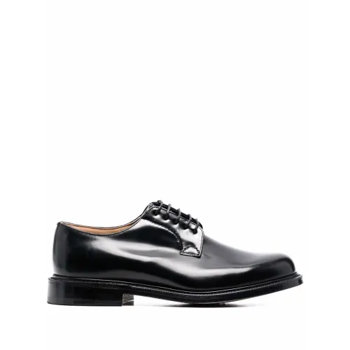 Church's , Black Brushed Leather Derby Shoes ,Black male, Sizes: