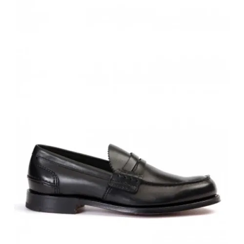 Church's , Black Leather Loafer with Reinforcing Seam - Mod. Pembrey ,Black male, Sizes: