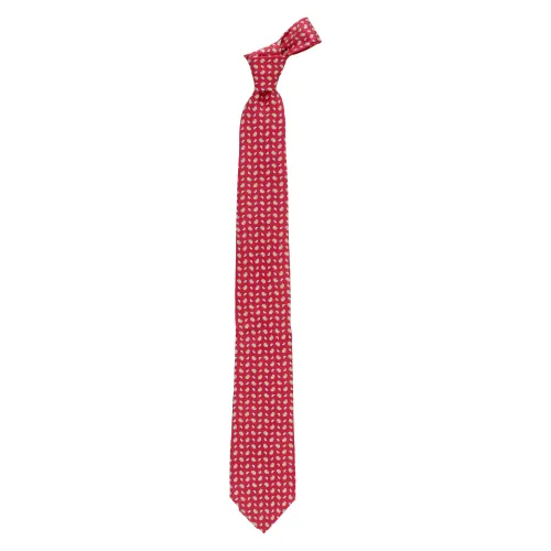 Church's , Red Silk Tie with Paisley Pattern ,Red male, Sizes: ONE