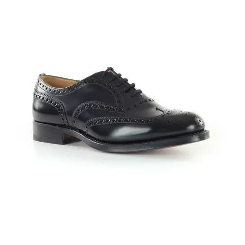 Church's , Stylish Oxford Stringata Full Brogue Business Shoes ,Black male, Sizes:
