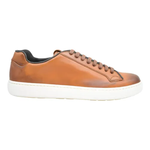 Church's , Walnut Boland Low Lace-Up Leather Sneakers ,Orange male, Sizes: