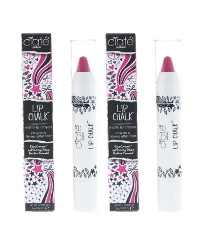 Ciate Womens Lip Chalk 1.9g Berry-Go-Round Lip Pencil Pastel Deep Pink Matte x 2 - One Size