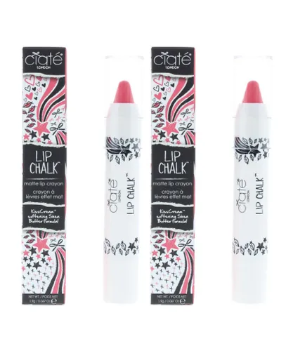 Ciate Womens Lip Chalk 1.9g OMG Lip Pencil Pastel Coral Pink Matte x 2 - One Size