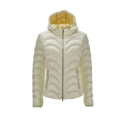 Ciesse Piumini , White Short Hooded Coat for Women ,White female, Sizes: