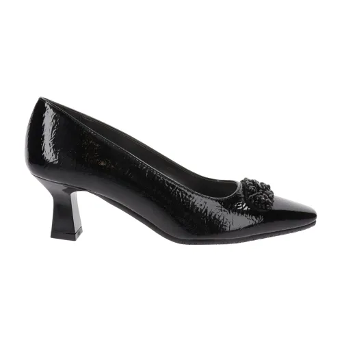 Cinzia Soft , Leather Women Heeled Shoes ,Black female, Sizes:
