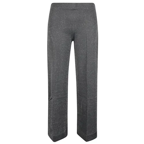 Circus Hotel , Grey Wide Leg Trousers ,Gray female, Sizes: