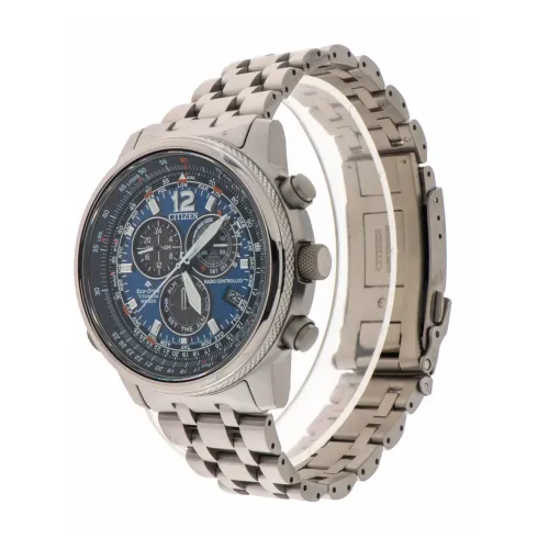 Citizen , Crono Pilot Super Titanio Watch ,Blue female, Sizes: ONE SIZE
