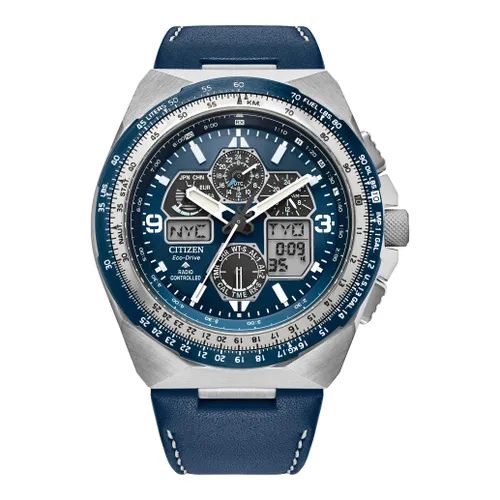 Citizen Men's Analogue-Digital Eco-Drive Watch with Leather