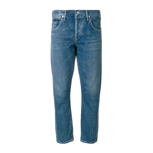 Citizens of Humanity , Sophisticated Slim-Fit Cropped Jeans in Blue ,Blue female, Sizes:
