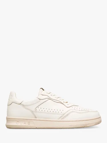 CLAE Haywood Leather Lace Up Trainers - Off White - Male