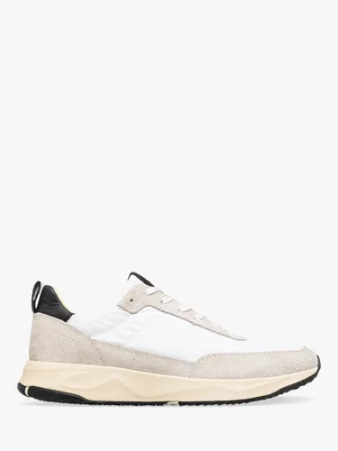 CLAE Owens Suede Lace Up Trainers - White/Black - Male