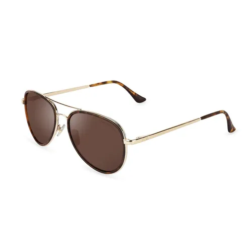 CLANDESTINE - Sunglasses A15 Gold Matte Havana Dark Brown -