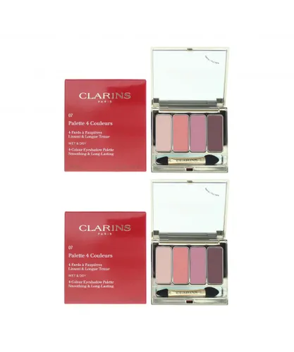 Clarins Womens 4 Colour Wet & Dry Eyeshadow Palette 6.9g - 07 Lovely Rose x 2 - One Size