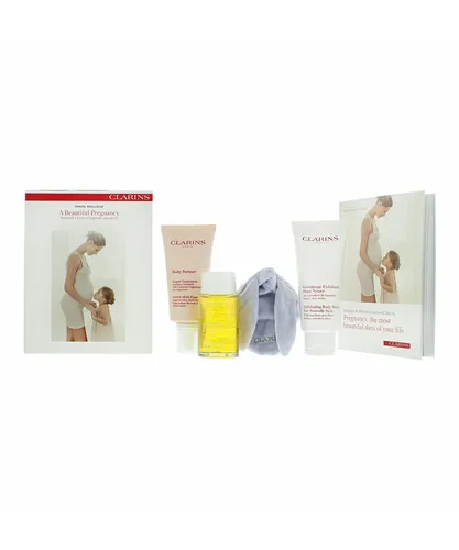 Clarins Womens A Beautiful Pregnacy Gift Set Body Scrub, Oil, Stretch Mark Expert - One Size