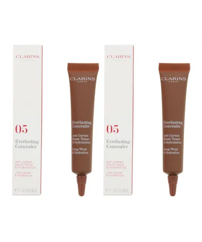 Clarins Womens Everlasting Concealer 12ml Long-Wear and Hydration - 05 Very Deep x 2 - NA - One Size