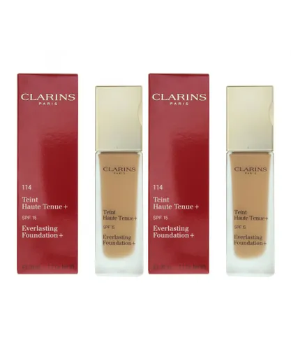 Clarins Womens Everlasting Foundation 30ml SPF15 - 114 Cappuccino x 2 - NA - One Size