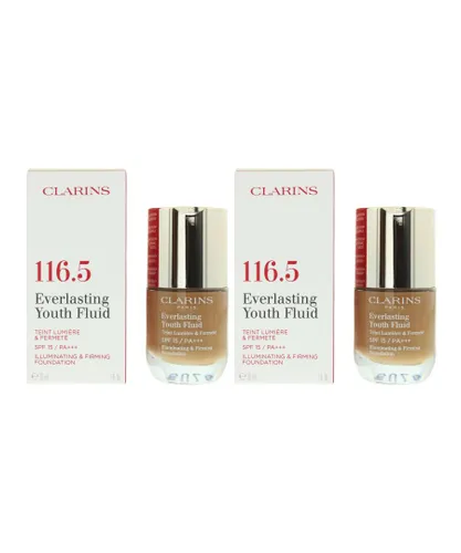 Clarins Womens Everlasting Youth Fluid Foundation 30ml - 116.5 Coffee x 2 - NA - One Size