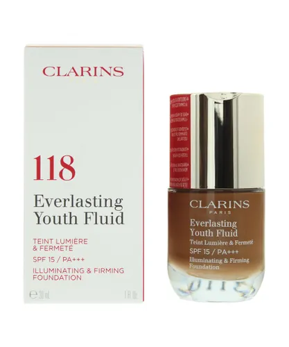 Clarins Womens Everlasting Youth Fluid Foundation 30ml 118 Sienna - NA - One Size