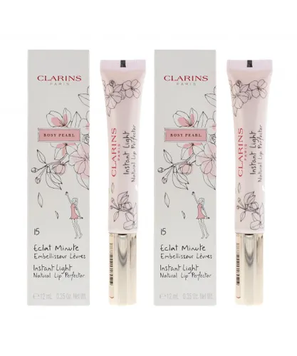 Clarins Womens Instant Light 15 Rosy Pearl Natural Lip Perfector 12ml x 2 - One Size