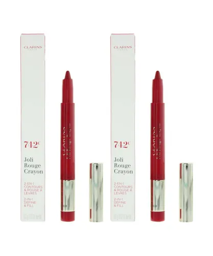 Clarins Womens Joli Rouge 2 In 1 Define & Fill Lip Crayon 0.6g - 742C X 2 - One Size