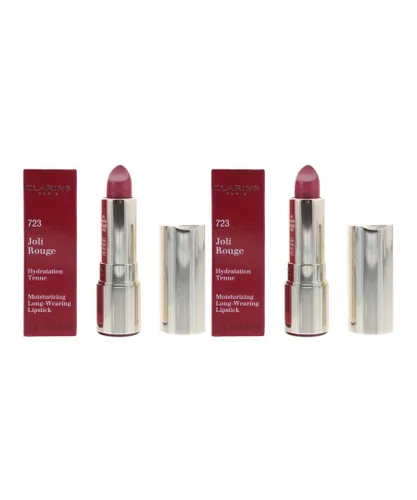 Clarins Womens Joli Rouge Moisturizing Long-Wearing Lipstick 723 Raspberry 3.5g x 2 - NA - One Size
