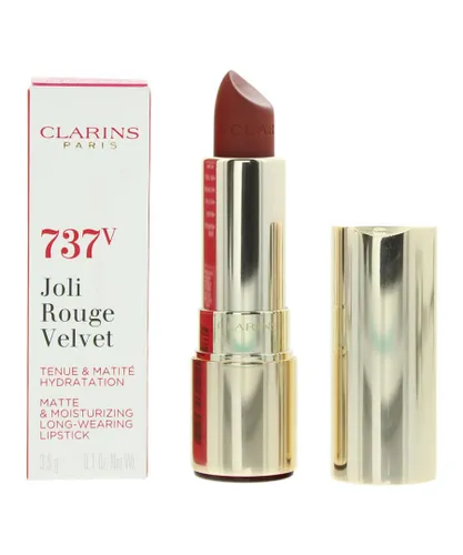 Clarins Womens Joli Rouge Velvet Matte & Moisturizing Lipstick 3.5g - 737V Spicy Cinnamon - NA - One Size
