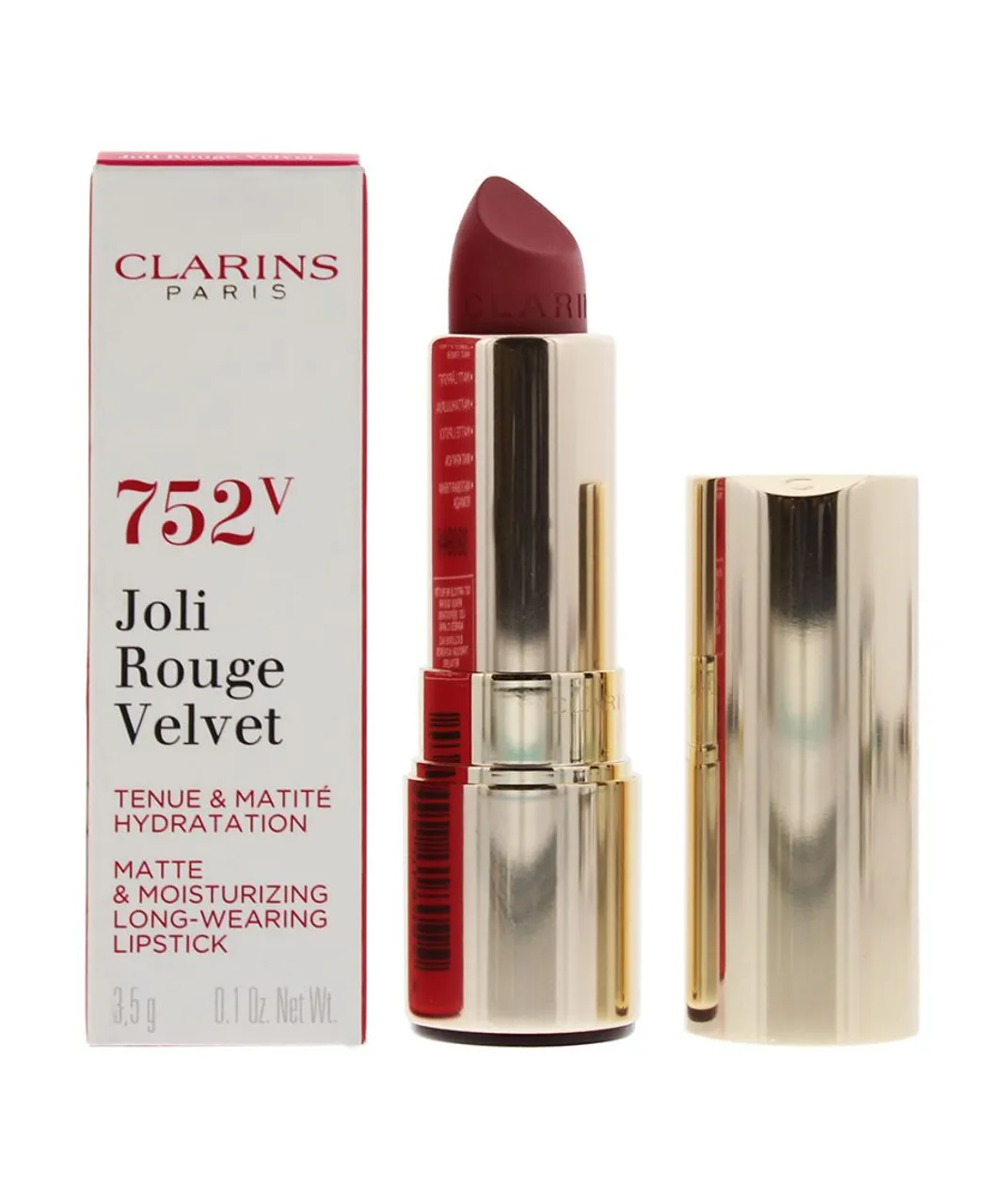Clarins Womens Joli Rouge Velvet Matte & Moisturizing Lipstick 3.5g - 752V Rosewood - NA - One Size