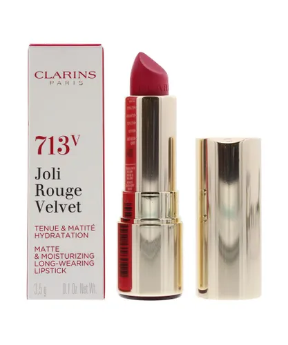 Clarins Womens Joli Rouge Velvet Matte & Moisturizing Long Wearing Lipstick 713V Hot Pink 3.5g - One Size