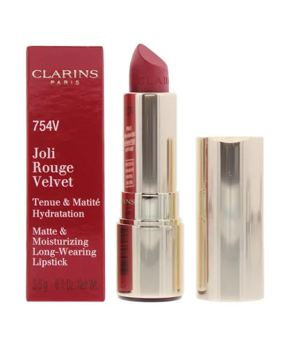Clarins Womens Joli Rouge Velvet Matte & Moisturizing Long Wearing Lipstick 754V Deep Red 3.5g - One Size