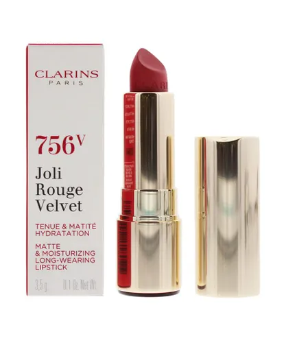 Clarins Womens Joli Rouge Velvet Matte & Moisturizing Long Wearing Lipstick 756V Guava 3.5g - NA - One Size